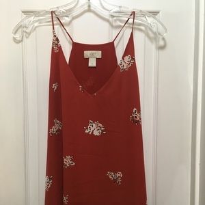 LOFT orange floral sleeveless cami top